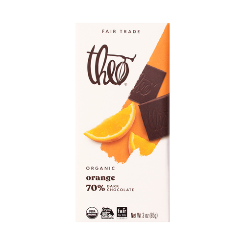Theo Orange 70% Dark Chocolate Bar, 3 oz Theo Orange 70% Dark Chocolate Bar, 3 oz